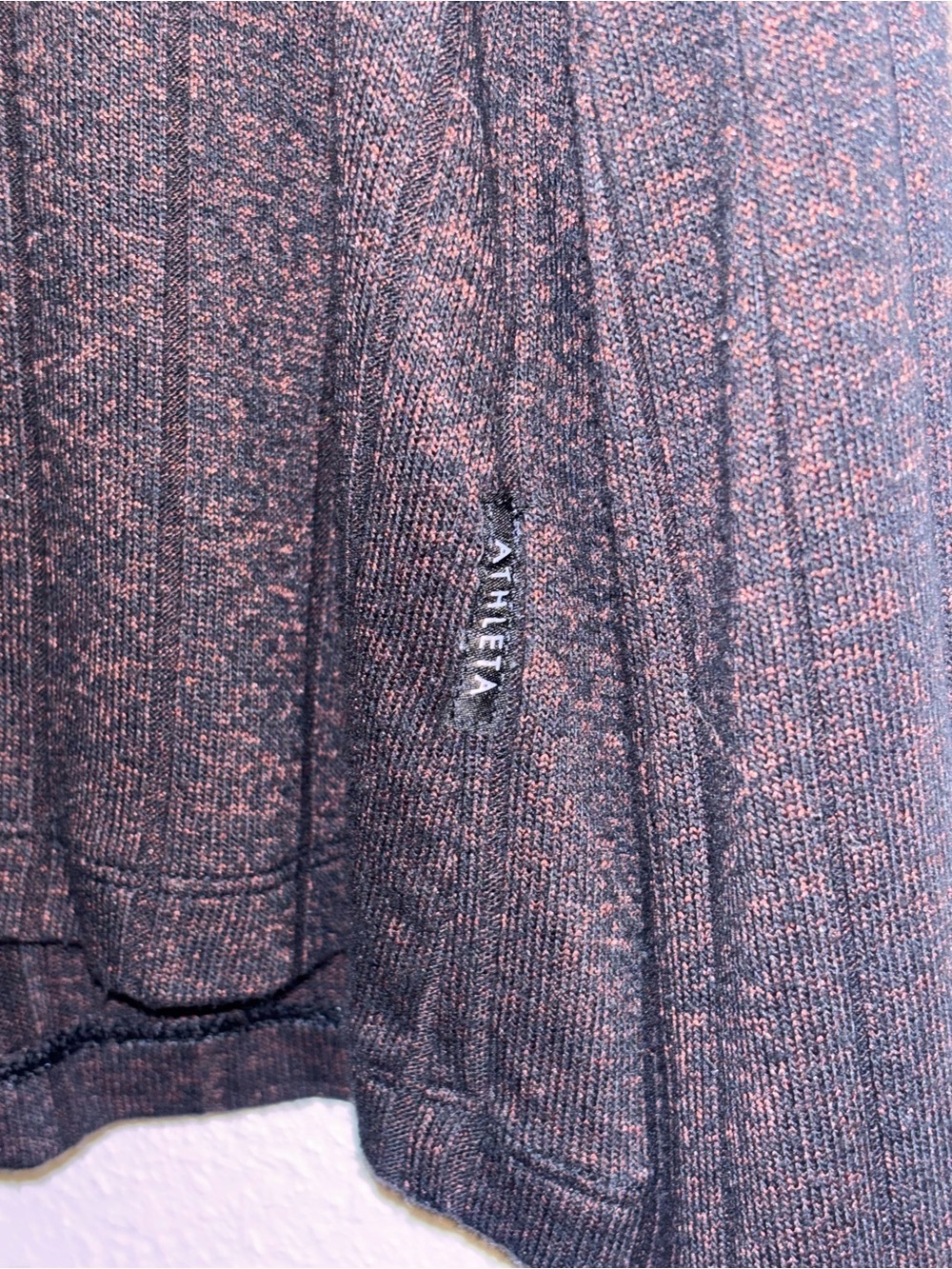 Athleta Black Ribbed V-Neck Hooded Cropped Sweatshirt - Picture 4 of 6